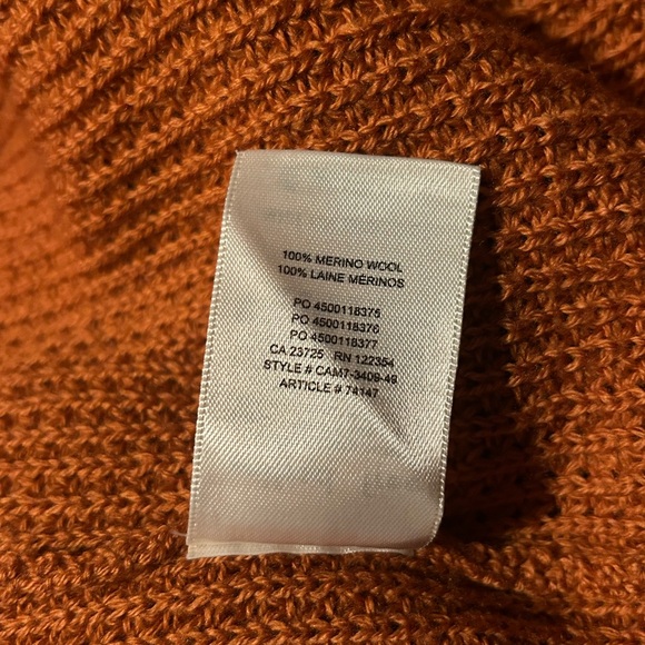 Aritzia Wilfred Merino Wool Orange Women’s Size Large Orange Knit Sweater - Picture 5 of 8